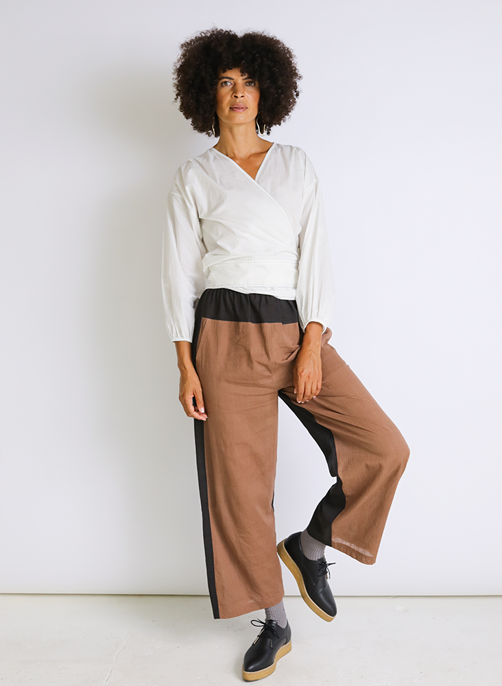 Aanya Pants, taupe + black