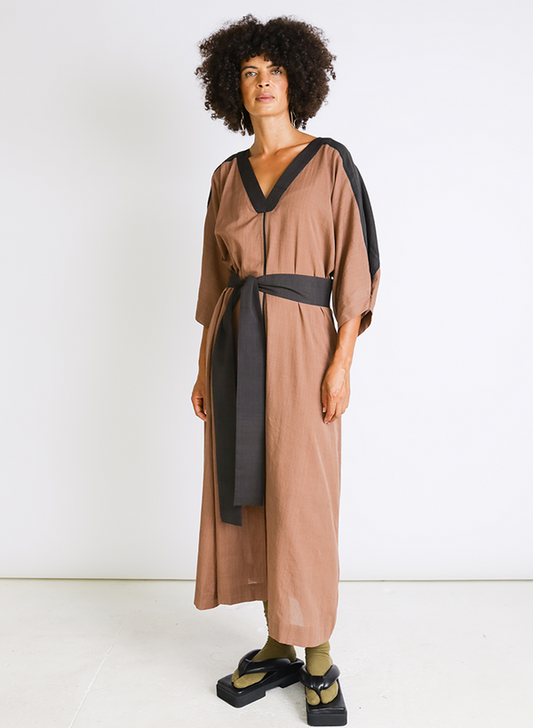 Rhadika Dress, mocha + black