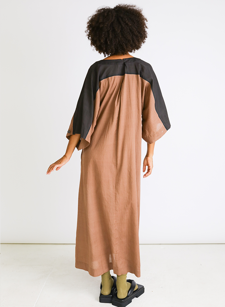 Rhadika Dress, mocha + black