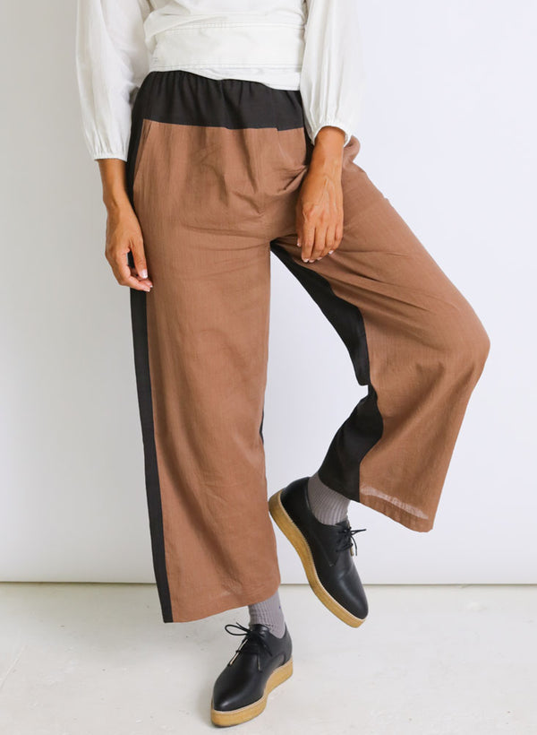 Aanya Pants, taupe + black