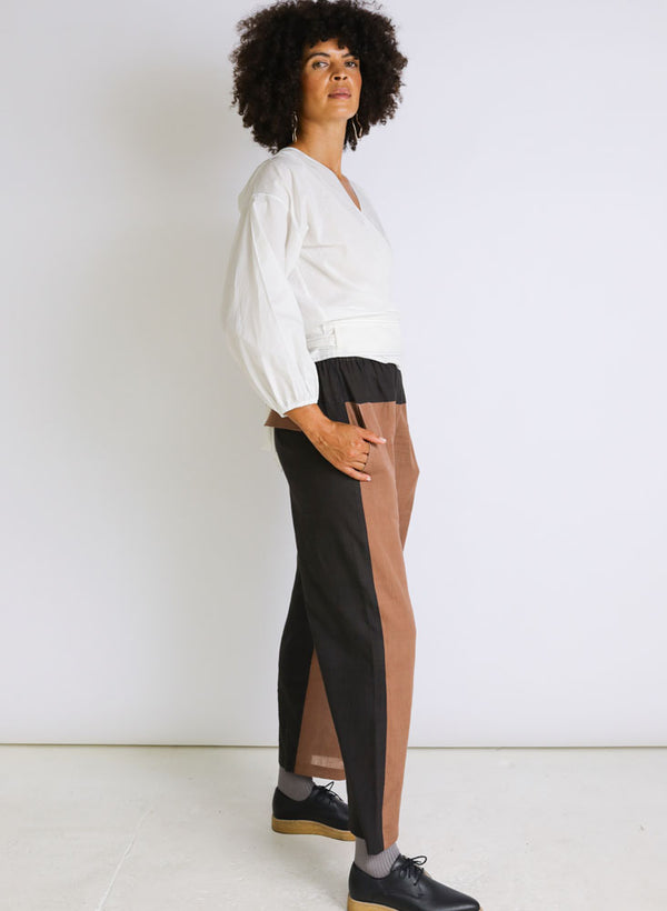 Aanya Pants, taupe + black