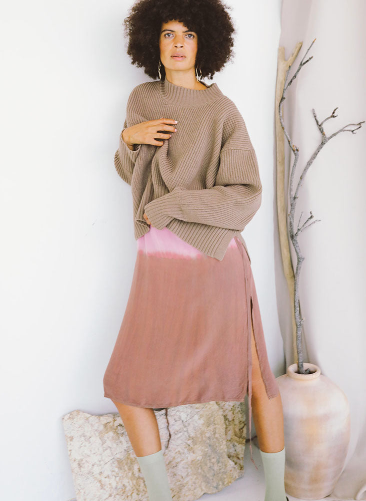 Kothi Slip Dress, blush dip dye