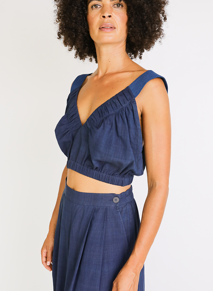 Rachel Crop Top, navy indigo