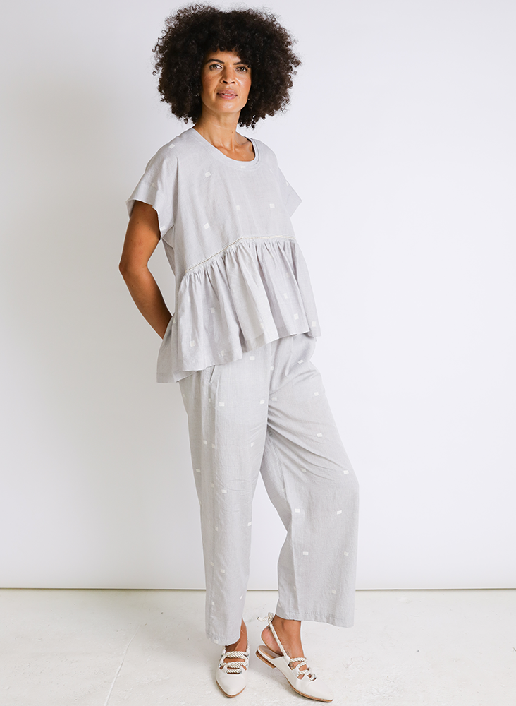 Aanya Pants, tranquil square weave