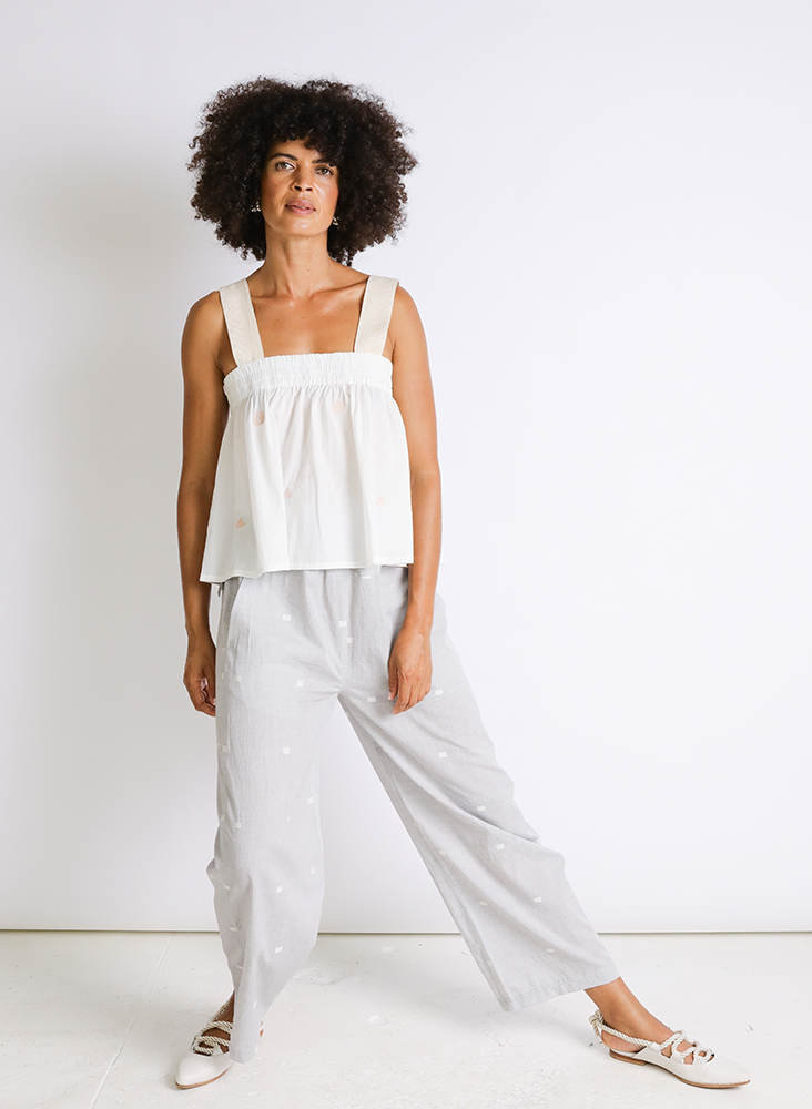 Aanya Pants, tranquil square weave